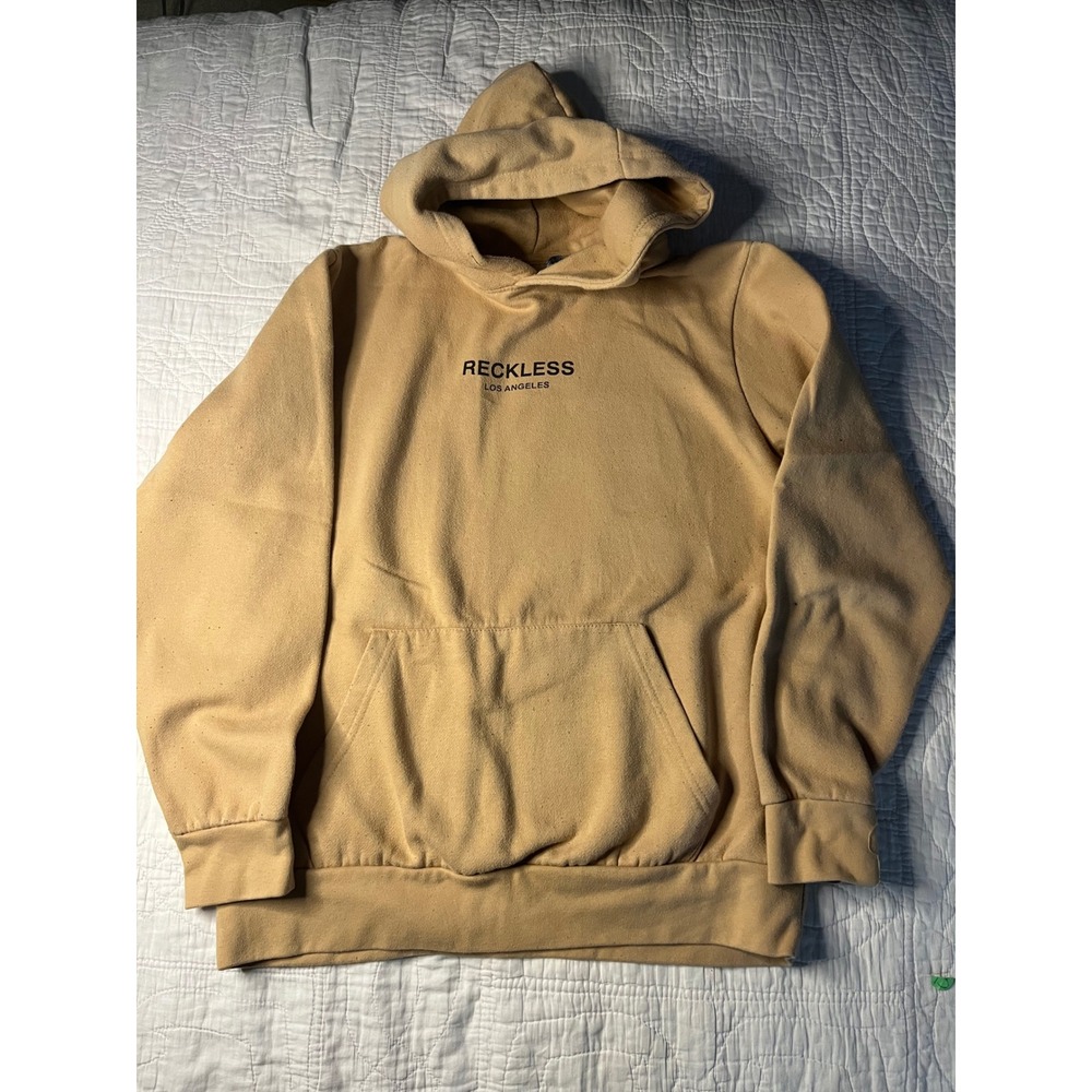 Young & Reckless Los Angeles Tan Pullover Hoodie Mens Streetwear Sweatshirt